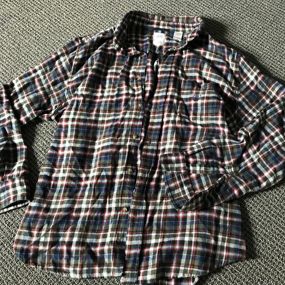Chaps Flannel Long‎ Sleeve Button Up Shirt